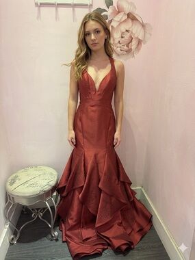Mac duggal burgundy mermaid dress NWT size 12
